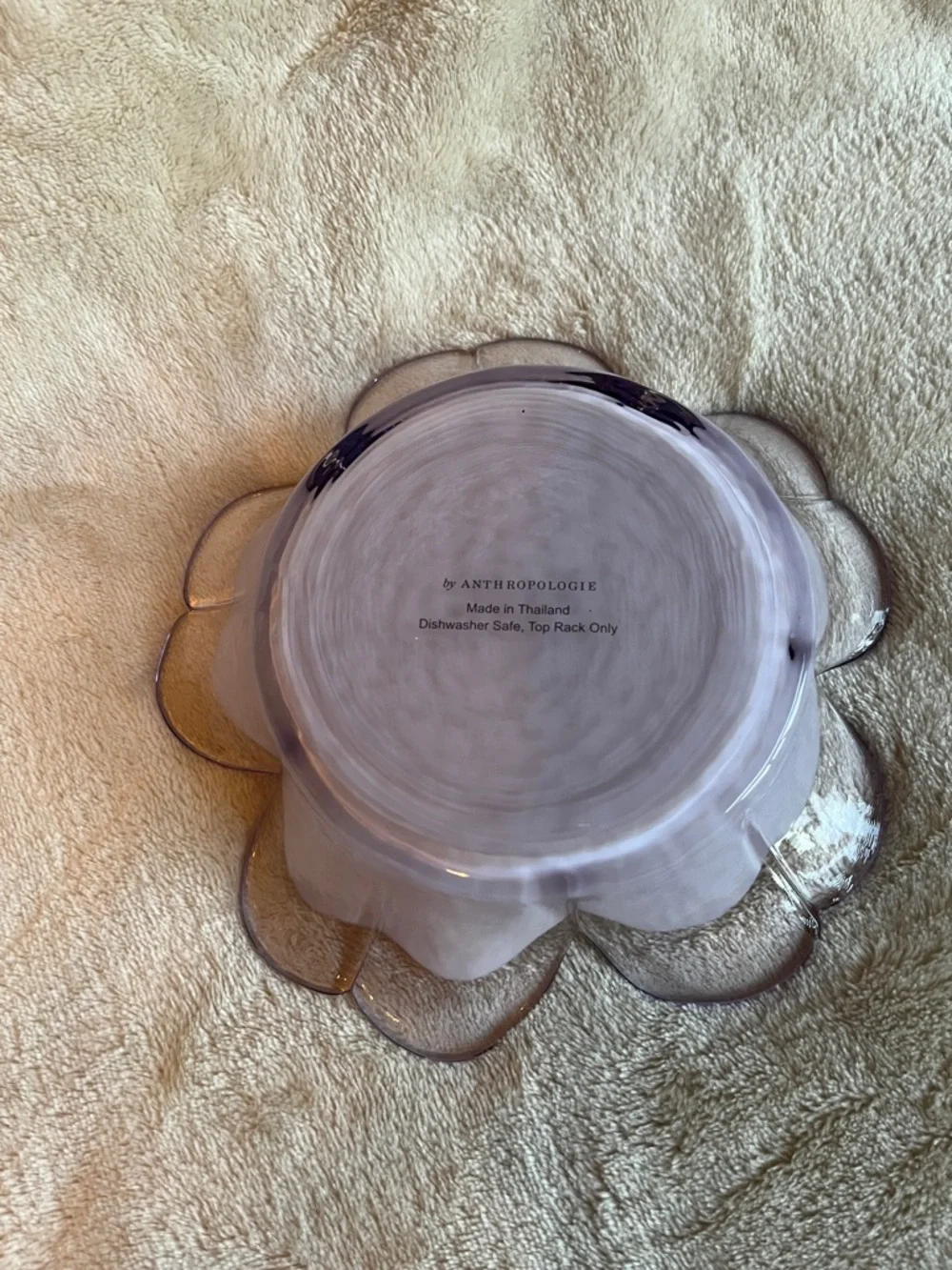 Anthropologie Glass Flower Trinket Dish